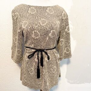 Y2K whimsigoth gold and black tunic top with belt size Large